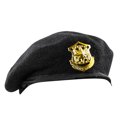 MALSSE Baskenmützen aus Wolle, bestickt, Sicherheitsuniform, Zubehör, Kapitän, professionelle Sicherheitskapitäne, Cosplay- MALSSE Baskenmützen aus Wolle, bestickt, Sicherheitsuniform, Zubehör, Kapitän, professionelle Sicherheitskapitäne, Cosplay- von MALSSE