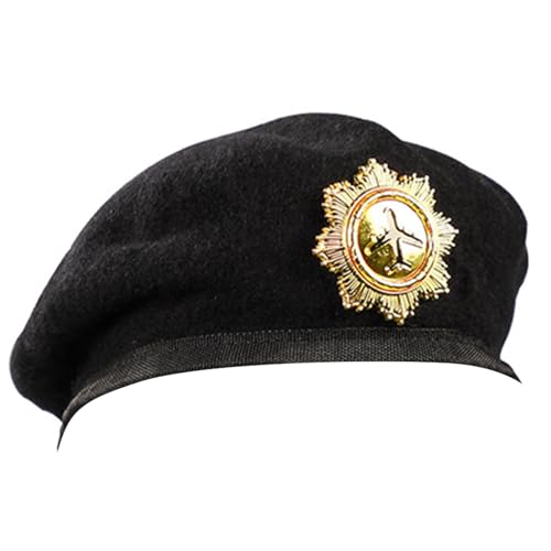 MALSSE Baskenmützen aus Wolle, bestickt, Sicherheitsuniform, Zubehör, Kapitän, professionelle Sicherheitskapitäne, Cosplay- von MALSSE