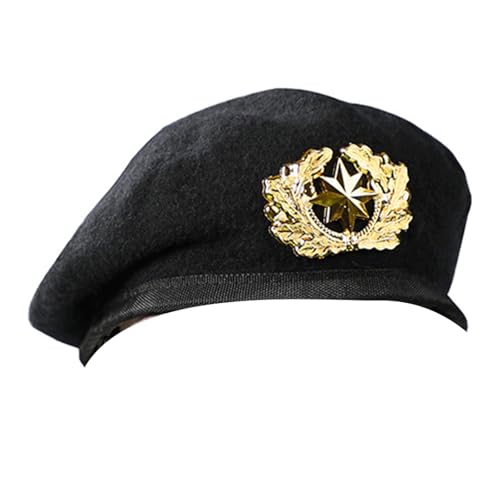 MALSSE Baskenmützen aus Wolle, bestickt, Sicherheitsuniform, Zubehör, Kapitän, professionelle Sicherheitskapitäne, Cosplay- MALSSE Baskenmützen aus Wolle, bestickt, Sicherheitsuniform, Zubehör, Kapitän, professionelle Sicherheitskapitäne, Cosplay- von MALSSE
