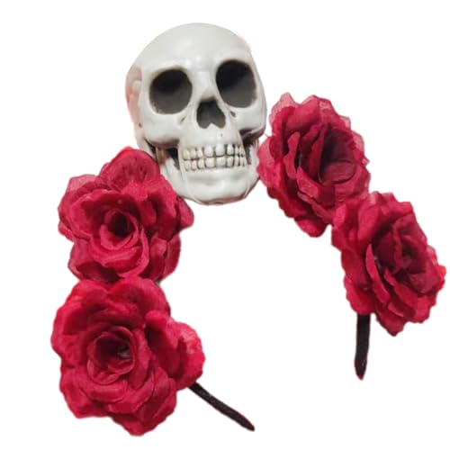 MALSSE Blutige Hexe Kostüm Haarreifen Tag der Toten Dunkelblut Schädel Haarstyling für Live Show Stirnband für Karneval MALSSE Blutige Hexe Kostüm Haarreifen Tag der Toten Dunkelblut Schädel Haarstyling für Live Show Stirnband für Karneval von MALSSE