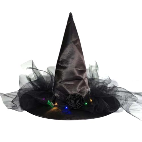 MALSSE Cosplay Requisiten Hexenhut Tüll Blume Zauberer Hut für alle Altersgruppen Halloween Rollenspiel Hexenglocke Urlaub Kopfbedeckung Halloween Cosplay MALSSE Cosplay Requisiten Hexenhut Tüll Blume Zauberer Hut für alle Altersgruppen Halloween Rollenspiel Hexenglocke Urlaub Kopfbedeckung Halloween Cosplay von MALSSE