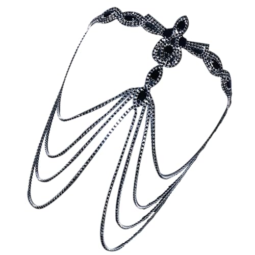 MALSSE Elegante schwarze Gesichtsbedeckung verziert mit Strasssteinen, geheimnisvolles Kostümzubehör für Kostümpartys und Events, Bühnenkleidung MALSSE Elegante schwarze Gesichtsbedeckung verziert mit Strasssteinen, geheimnisvolles Kostümzubehör für Kostümpartys und Events, Bühnenkleidung von MALSSE