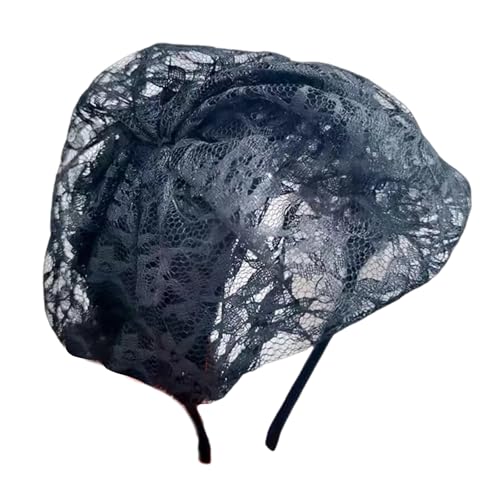 MALSSE Eleganter Spitzen-Haarschmuck für Damen, Fascinator-Hut, Stirnbänder, Halloween-Kopfbedeckung für Partys und Abendbankett, Halloween-Stirnband MALSSE Eleganter Spitzen-Haarschmuck für Damen, Fascinator-Hut, Stirnbänder, Halloween-Kopfbedeckung für Partys und Abendbankett, Halloween-Stirnband von MALSSE