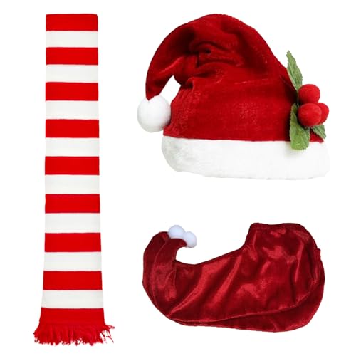 MALSSE Fancy Father Christmas for Adults, Christmas Fancy Dress Up Accessory Set Santa Cosplay Full Face Scarf MALSSE Fancy Father Christmas for Adults, Christmas Fancy Dress Up Accessory Set Santa Cosplay Full Face Scarf von MALSSE