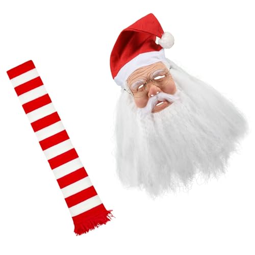 MALSSE Fancy Father Christmas for Adults, Christmas Fancy Dress Up Accessory Set Santa Cosplay Full Face Scarf MALSSE Fancy Father Christmas for Adults, Christmas Fancy Dress Up Accessory Set Santa Cosplay Full Face Scarf von MALSSE