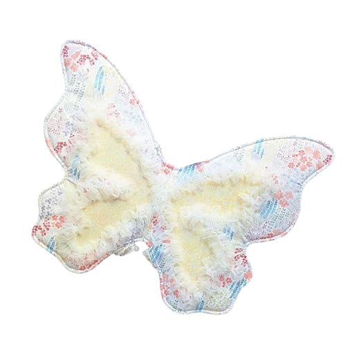 MALSSE Kinder-Fotografie-Kostüm, Schmetterlingsflügel mit Blumendesign, weicher, atmungsaktiver Stoff, elastisches Band für Partys, Bühne, verstellbarer Schmetterlingsflügel, Kleinkinder, Mädchen von MALSSE