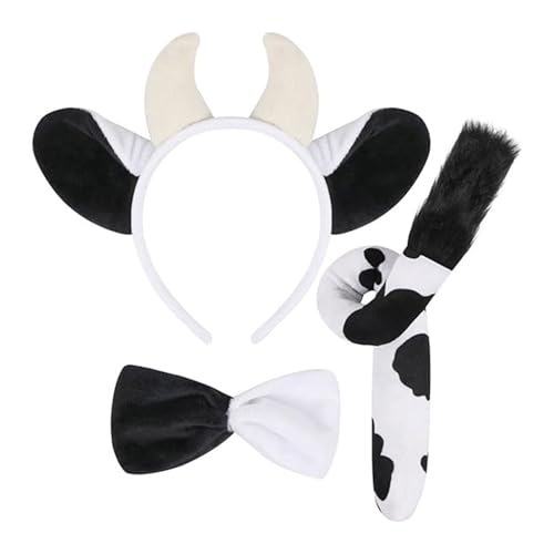 MALSSE Kuh Rollenspiel Outfit Zubehör Halloween Tier Kostüm für Junge Mädchen Kinder Erwachsene Halloween Geburtstag Cosplay Party von MALSSE