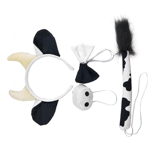 MALSSE Kuh Rollenspiel Outfit Zubehör Halloween Tier Kostüm für Jungen Mädchen Kinder Erwachsene Halloween Geburtstag Cosplay Party von MALSSE