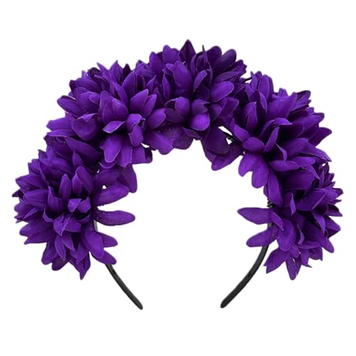 MALSSE Modische Kopfbedeckungen, Blumen-Haarbänder, Haarschmuck, Blumen-Haarbänder, Cosplay-Kostüm für Damen und Mädchen von MALSSE