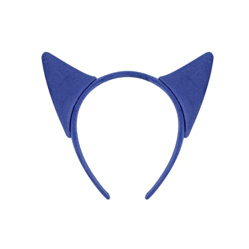 MALSSE Modischer Kopfschmuck mit blauen Ohren, weich, Cartoon-Hariband für Themenanlässe, Rollenspiel-Zubehör, Stoff, Katzenohren von MALSSE