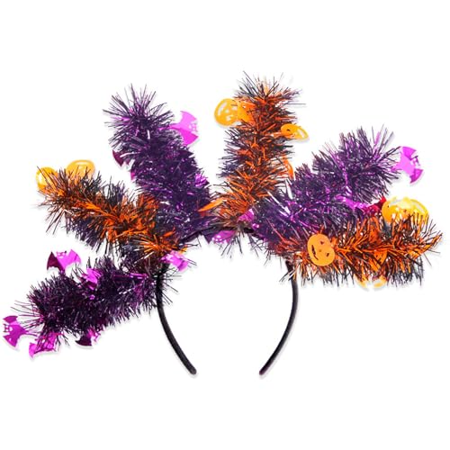 MALSSE Pailletten-Kürbis-Haarreif, Festival-Stirnband, Halloween-Kostüm, Kopfschmuck, glitzerndes Stirnband, für Erwachsene, Urlaubsrequisiten von MALSSE