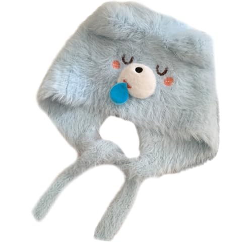 MALSSE Pelziger Plüsch-Tierhut für den Winter, schöne Cartoon-Kopfbedeckung, Cosplay-Kostüm, Hut, Unisex-Pullover für Damen, für den täglichen Gebrauch, modisch von MALSSE