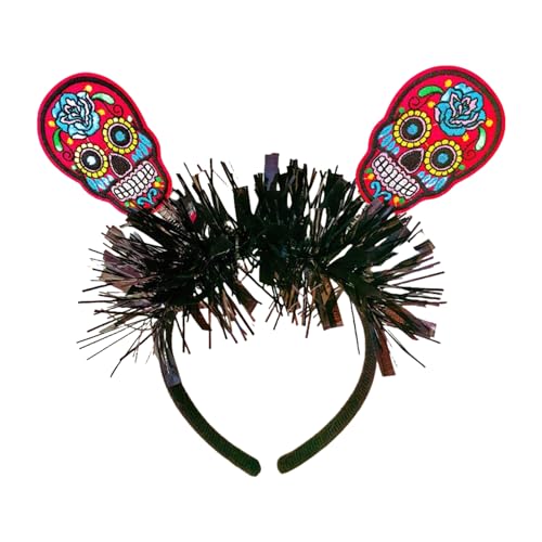 MALSSE Totenkopf-Haarband für Halloween, Festlichkeiten, Stirnband, Skelett, Haar-Accessoire, Party, unverzichtbares Cosplay, Totenkopf-Kopfbedeckung, Kopfschmuck MALSSE Totenkopf-Haarband für Halloween, Festlichkeiten, Stirnband, Skelett, Haar-Accessoire, Party, unverzichtbares Cosplay, Totenkopf-Kopfbedeckung, Kopfschmuck von MALSSE
