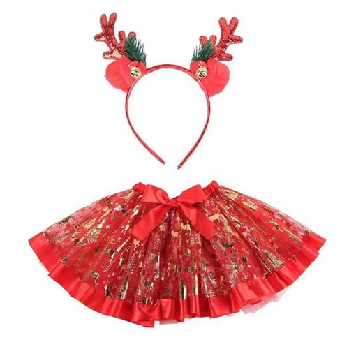 MALSSE Weihnachtskostüm Rentiergeweih Stirnband mit Tutus Rock für Cosplay Weihnachten Urlaub Photo Booth Requisiten MALSSE Weihnachtskostüm Rentiergeweih Stirnband mit Tutus Rock für Cosplay Weihnachten Urlaub Photo Booth Requisiten von MALSSE