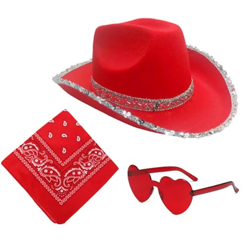 MALSSE Western-Weihnachtsparty-Hut-Kostüm-Set für Feiertage, Festivals, Weihnachtsmann-Kostüm, Hut, Brille, Cosplay-Zubehör MALSSE Western-Weihnachtsparty-Hut-Kostüm-Set für Feiertage, Festivals, Weihnachtsmann-Kostüm, Hut, Brille, Cosplay-Zubehör von MALSSE