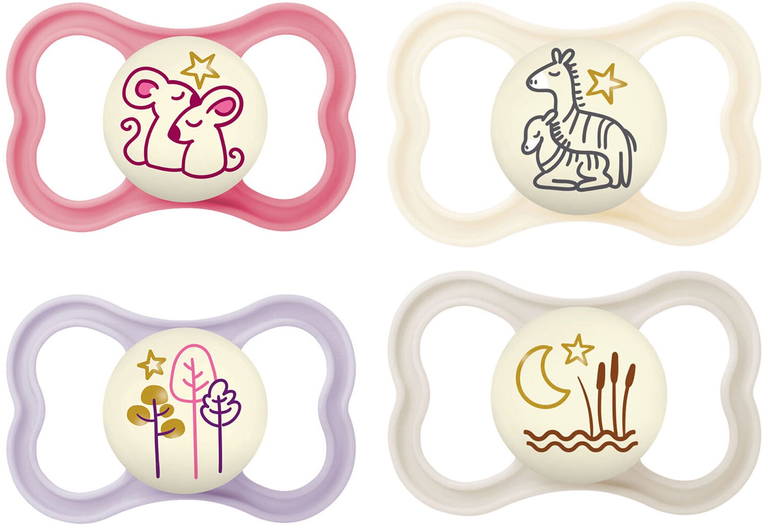 MAM Air Night Silikon Schnuller 6-16m 4er-Pack, Rosa/Neutral MAM Air Night Silikon Schnuller 6-16m 4er-Pack, Rosa/Neutral von MAM