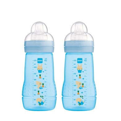 MAM Babyflasche Easy Active™ Größe 1 ab 0+M 270 ml, Hase/blau im Doppelpack von MAM