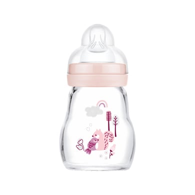 MAM Glasflasche Feel Good blau 170 ml ab 0 Monaten Vogel/Eichhörnchen in rosa MAM Glasflasche Feel Good blau 170 ml ab 0 Monaten Vogel/Eichhörnchen in rosa von MAM
