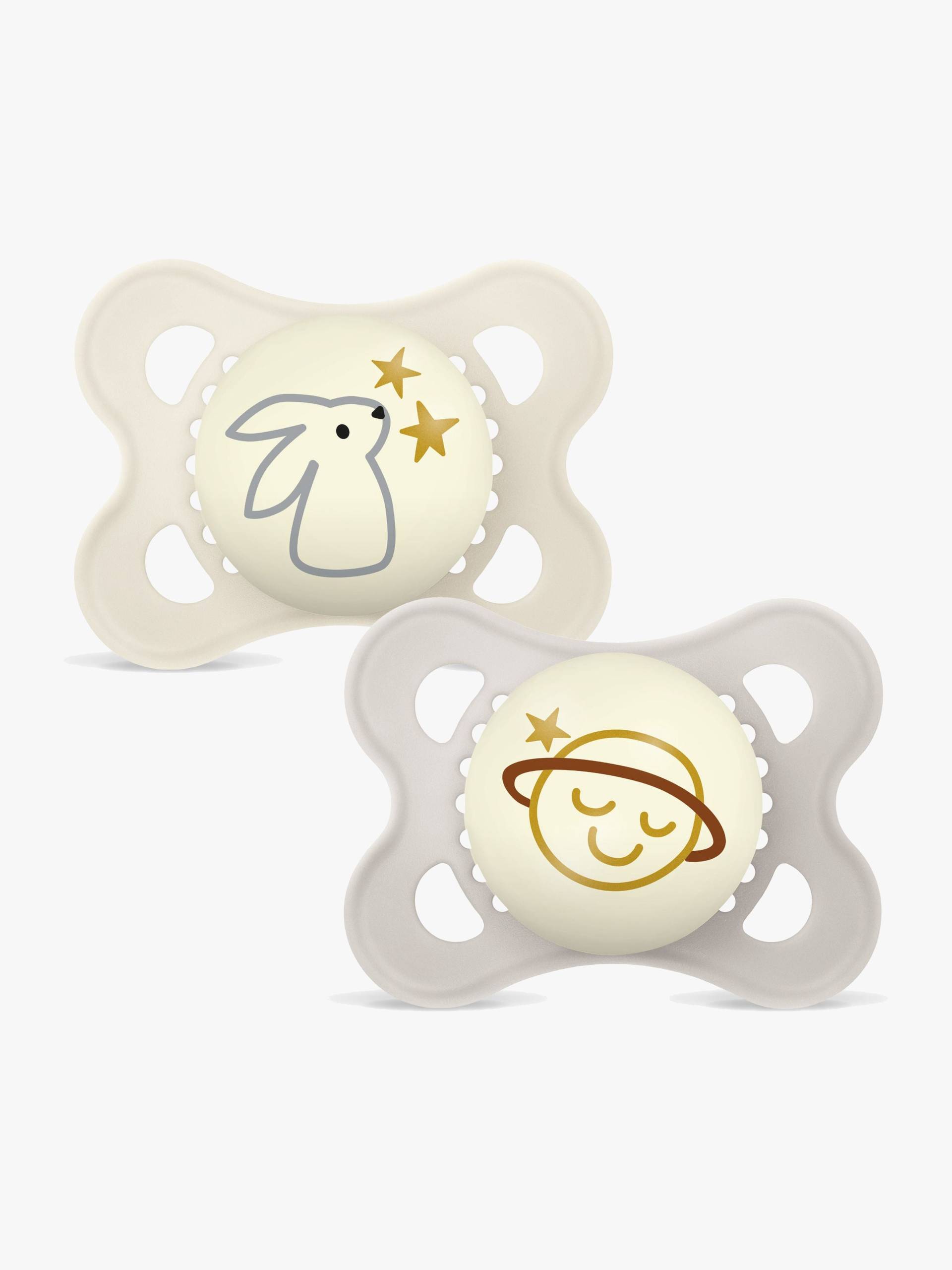 MAM Orginal Night Schnuller Silikon 2er-Pack 0-6m, Neutral von MAM