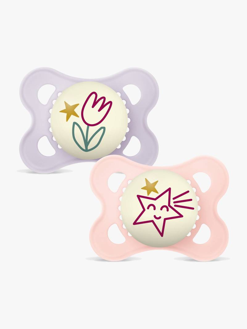 MAM Orginal Night Schnuller Silikon 2er-Pack 0-6m, Rosa von MAM