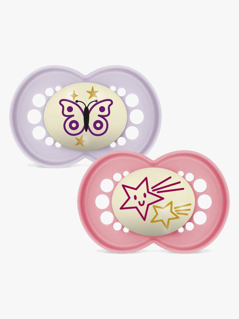 MAM Orginal Night Schnuller Silikon 2er-Pack 16-36m, Rosa von MAM