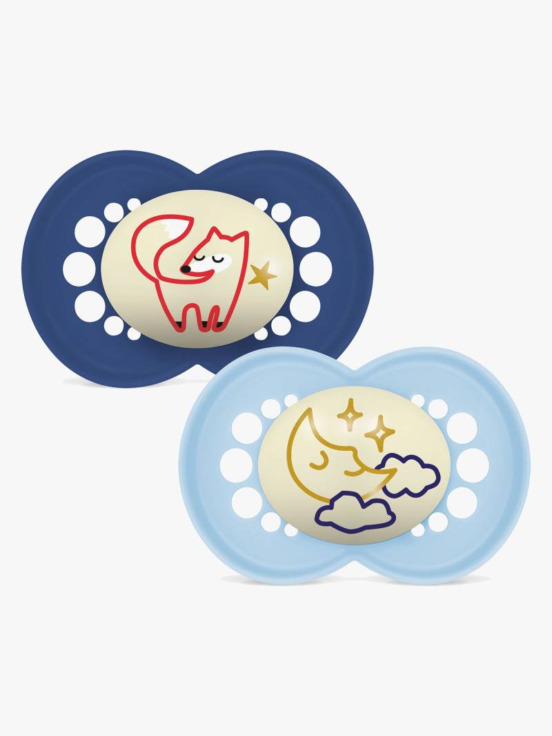 MAM Orginal Night Schnuller Silikon 2er-Pack 6-16m, Blau von MAM