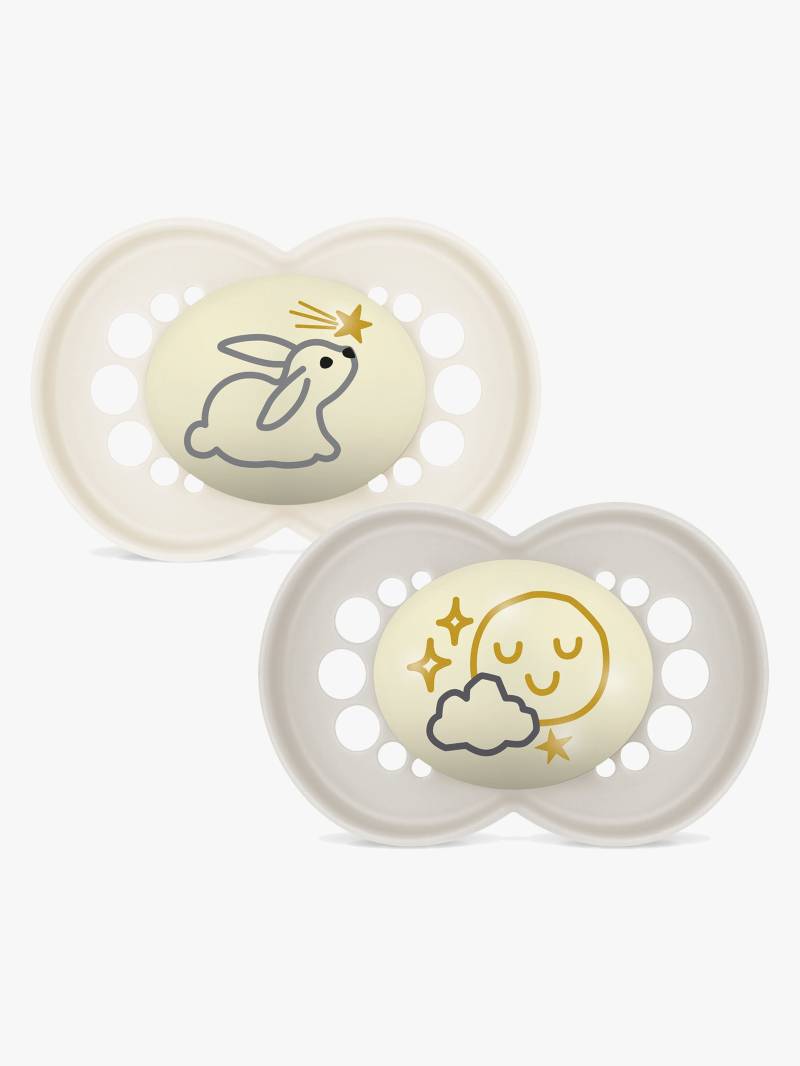 MAM Orginal Night Schnuller Silikon 2er-Pack 6-16m, Neutral von MAM