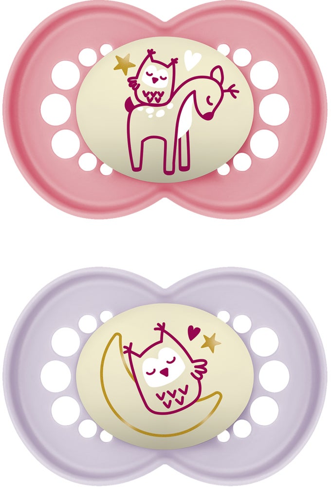 MAM Original Night Silikon Schnuller 2er-Pack 16-36m, Rosa MAM Original Night Silikon Schnuller 2er-Pack 16-36m, Rosa von MAM