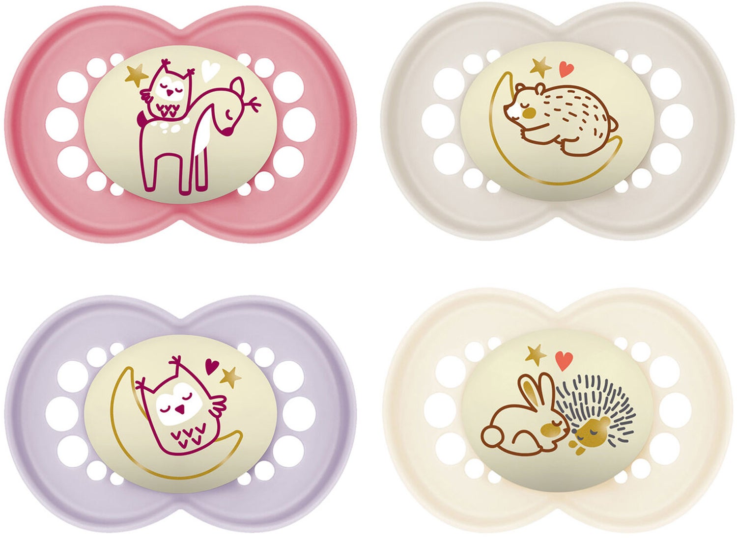 MAM Original Night Silikon Schnuller 6-16m 4er-Pack, Rosa/Neutral MAM Original Night Silikon Schnuller 6-16m 4er-Pack, Rosa/Neutral von MAM