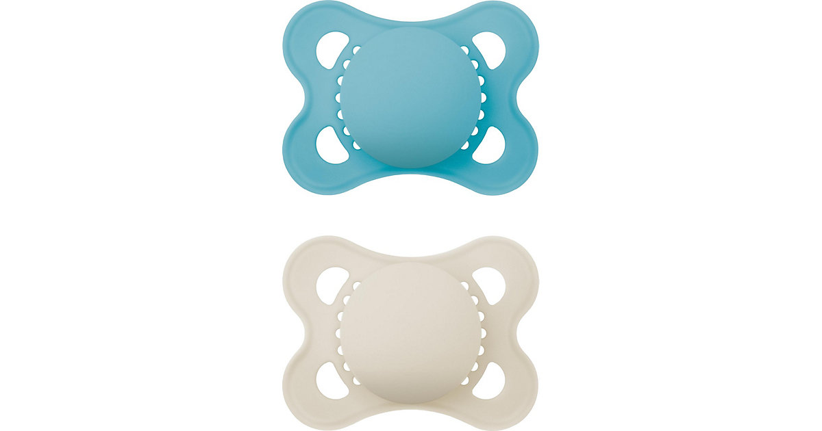 MAM Original Pure 0-6 Silikon Schnuller - 2er Set , blau/beige MAM Original Pure 0-6 Silikon Schnuller - 2er Set , blau/beige von MAM