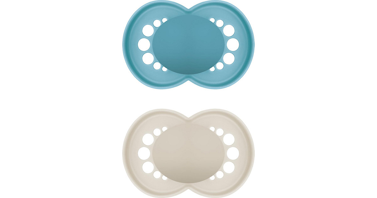 MAM Original Pure 6-16 Silikon Schnuller - 2er Set, blau/beige MAM Original Pure 6-16 Silikon Schnuller - 2er Set, blau/beige von MAM