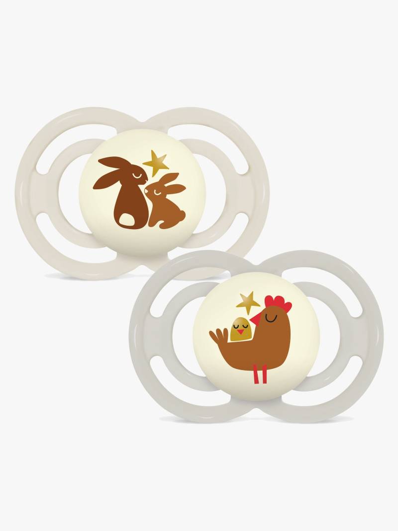 MAM Perfect Night Schnuller Silikon 2er-Pack 16-36m, Neutral von MAM
