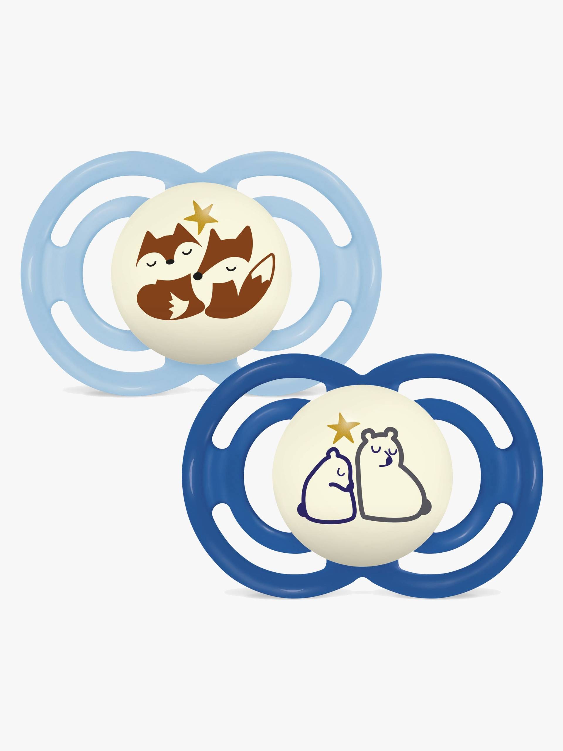 MAM Perfect Night Schnuller Silikon 2er-Pack 6-16m, Blau von MAM