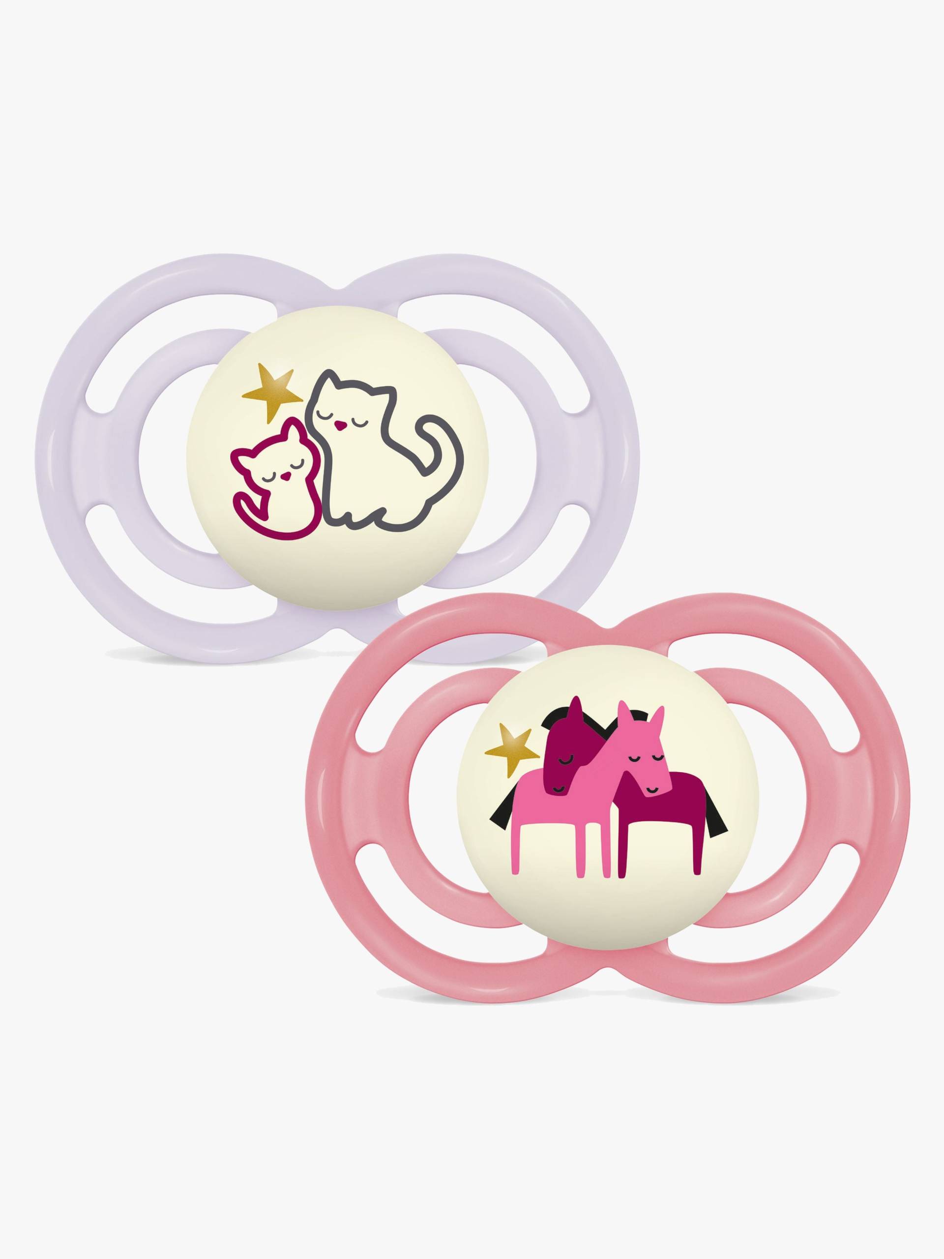 MAM Perfect Night Schnuller Silikon 2er-Pack 6-16m, Rosa von MAM