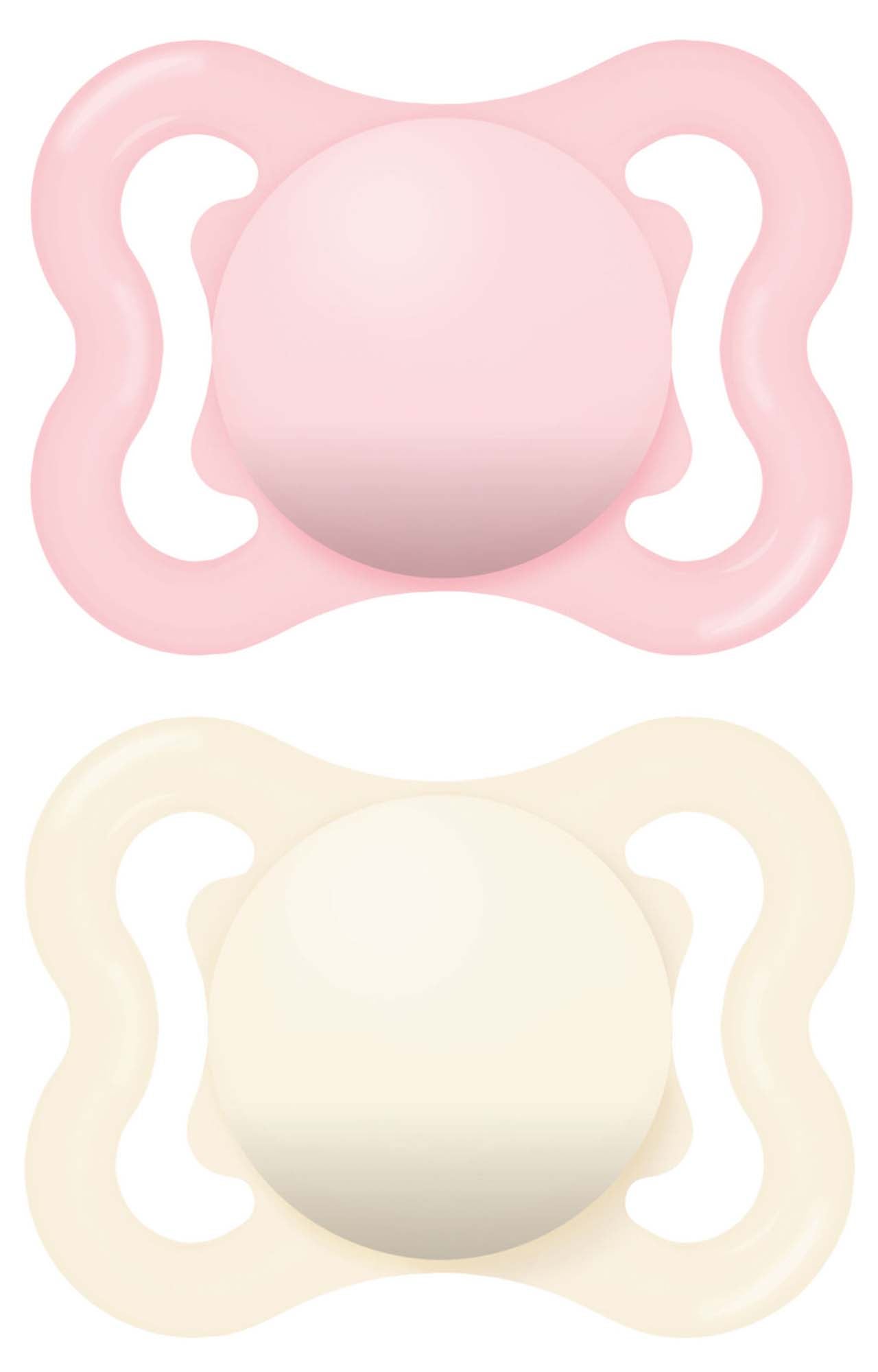 MAM Supreme Silikon Schnuller 0-6m 2er-Pack, Neutral/Rosa MAM Supreme Silikon Schnuller 0-6m 2er-Pack, Neutral/Rosa von MAM