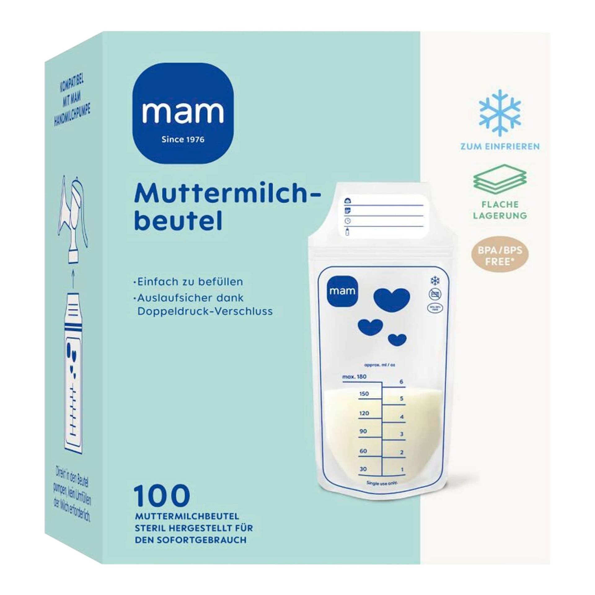 Mam 100er-Pack Muttermilchbeutel, 180 ml von MAM