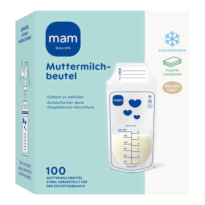 Mam 100er-Pack Muttermilchbeutel, 180 ml Mam 100er-Pack Muttermilchbeutel, 180 ml von MAM