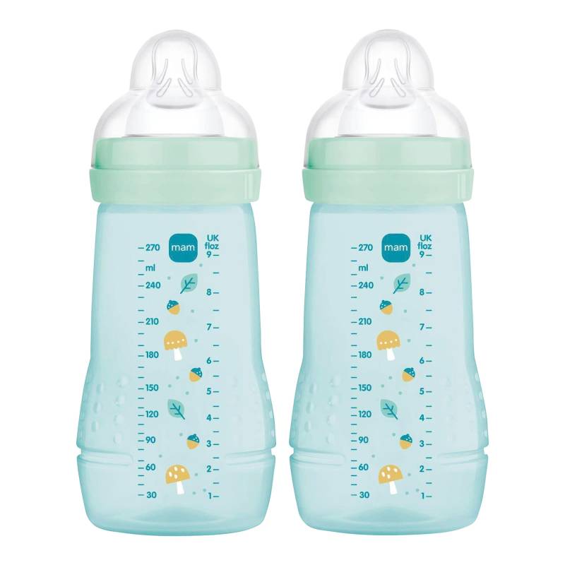 Mam 2er-Pack Babyflaschen Easy Active, Weithals, 270 ml, ab 0M von MAM
