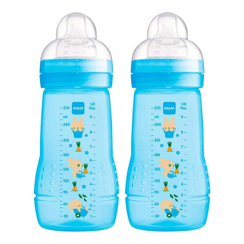 Mam 2er-Pack Babyflaschen Easy Active, Weithals, 270 ml, ab 0M von MAM