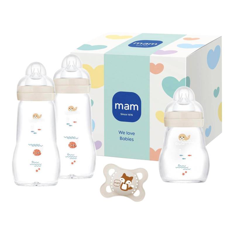 Mam 4-tlg. Feel Good Flaschen Set, Glas, ab 0M von MAM