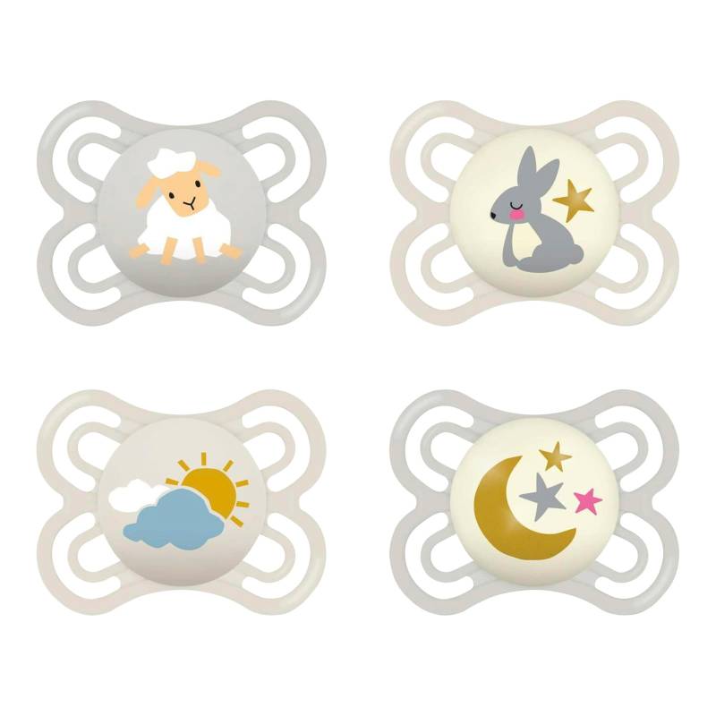Mam 4er-Pack Schnuller Perfect Day+Night Silikon, 0-6 M von MAM