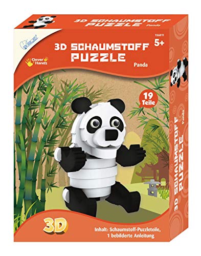 Mammut 156011 - Bastelset 3D Puzzle Panda, Puzzlespiel mit Safari Tieren, Tierpuzzle aus Schaumstoff, Komplettset mit Puzzleteilen und Anleitung, Kreatives Puzzleset für Kinder ab 5 Jahre von Mammut Spiel & Geschenk