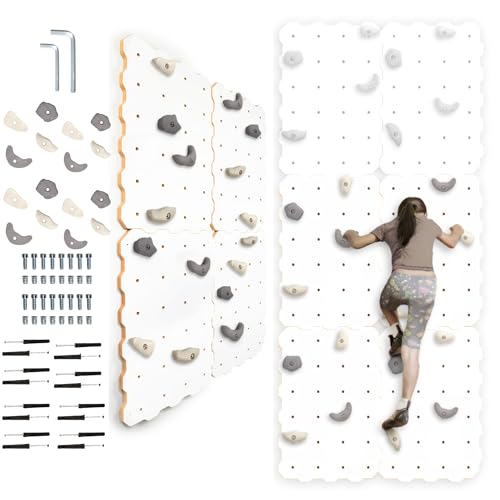 MAMOI® Kletterwand für kinderzimmer, Klettergerüst und spielgeräte Indoor, Klettern mit Klettergriffe für Kinder, Klettersteine, Kletterturm mit Griffe, Klettergriffe, Montagesatz von MAMOI