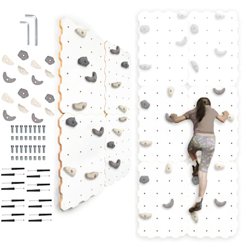 MAMOI® Kletterwand für kinderzimmer, Klettergerüst und spielgeräte Indoor, Klettern mit Klettergriffe für Kinder, Klettersteine, Kletterturm mit Griffe, Turngeräte, Montessori von MAMOI