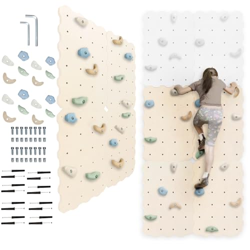 MAMOI® Kletterwand für kinderzimmer, Klettergerüst und spielgeräte Indoor, Klettern mit Klettergriffe für Kinder, Klettersteine, Kletterturm mit Griffe, Turngeräte, Montessori von MAMOI