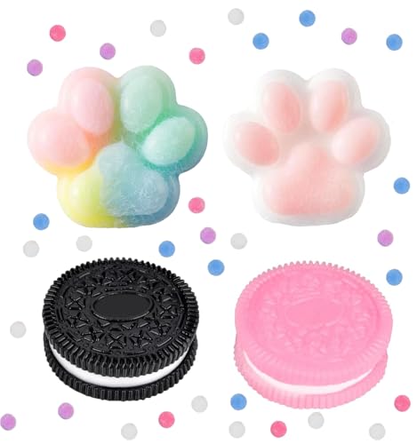 4 Stück Taba Squishy, Squishy Pfote, Squishy Anti-Stress-Spielzeug Keks, Katzenpfoten Squishy, Süße Squishy Stressbälle, Quetschspielzeug für Autismus Spielzubehör Stress Spielzeug 4 Stück Taba Squishy, Squishy Pfote, Squishy Anti-Stress-Spielzeug Keks, Katzenpfoten Squishy, Süße Squishy Stressbälle, Quetschspielzeug für Autismus Spielzubehör Stress Spielzeug von MANGLI