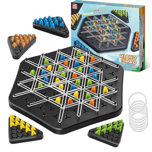 MANGLI Triggle Spiel mit Gummibänder, Geometrisches Schachspiel, Triggle Spiel Set, Knot Logic Spiel Brettspiele Dreieck, Ketten Dreieck Schachspiel Für 2-4 Spieler, Familie, Kinder MANGLI Triggle Spiel mit Gummibänder, Geometrisches Schachspiel, Triggle Spiel Set, Knot Logic Spiel Brettspiele Dreieck, Ketten Dreieck Schachspiel Für 2-4 Spieler, Familie, Kinder von MANGLI