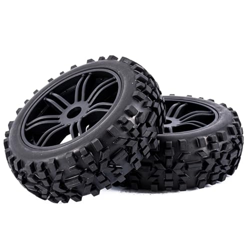 MANGRY 1/8 All-Terrain Short-Course Truck Off-Road RC Auto Teile Modell Autos Reifen Rad Spike Ödland Reifen for Hobao 8SC 17mm Adapter (Size : 2pcs) von MANGRY