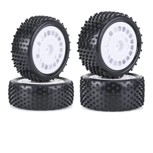 MANGRY 4 stücke 88mm Geklebt Straße Rad 1/10 Buggy Reifen HSP HPI Fit for Wltoy for Tamiya TT-02B DT-02 RC Auto Rally Racing Felgen Upgrades Teile (Size : White) von MANGRY