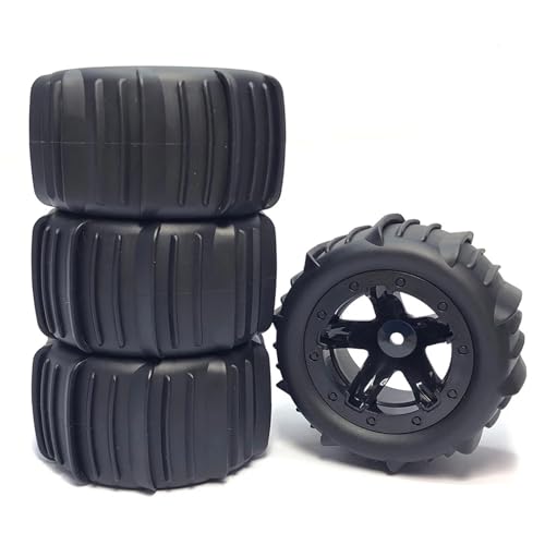 MANGRY 4 stücke RC 1/16 1/14 Schnee Sand Paddel Buggy Reifen Hex 12mm Reifen Räder Fit for Wltoys 144001 124018 for HBX for MJX for ZWN SMAX 1625 RH1635 (Size : Nero) von MANGRY